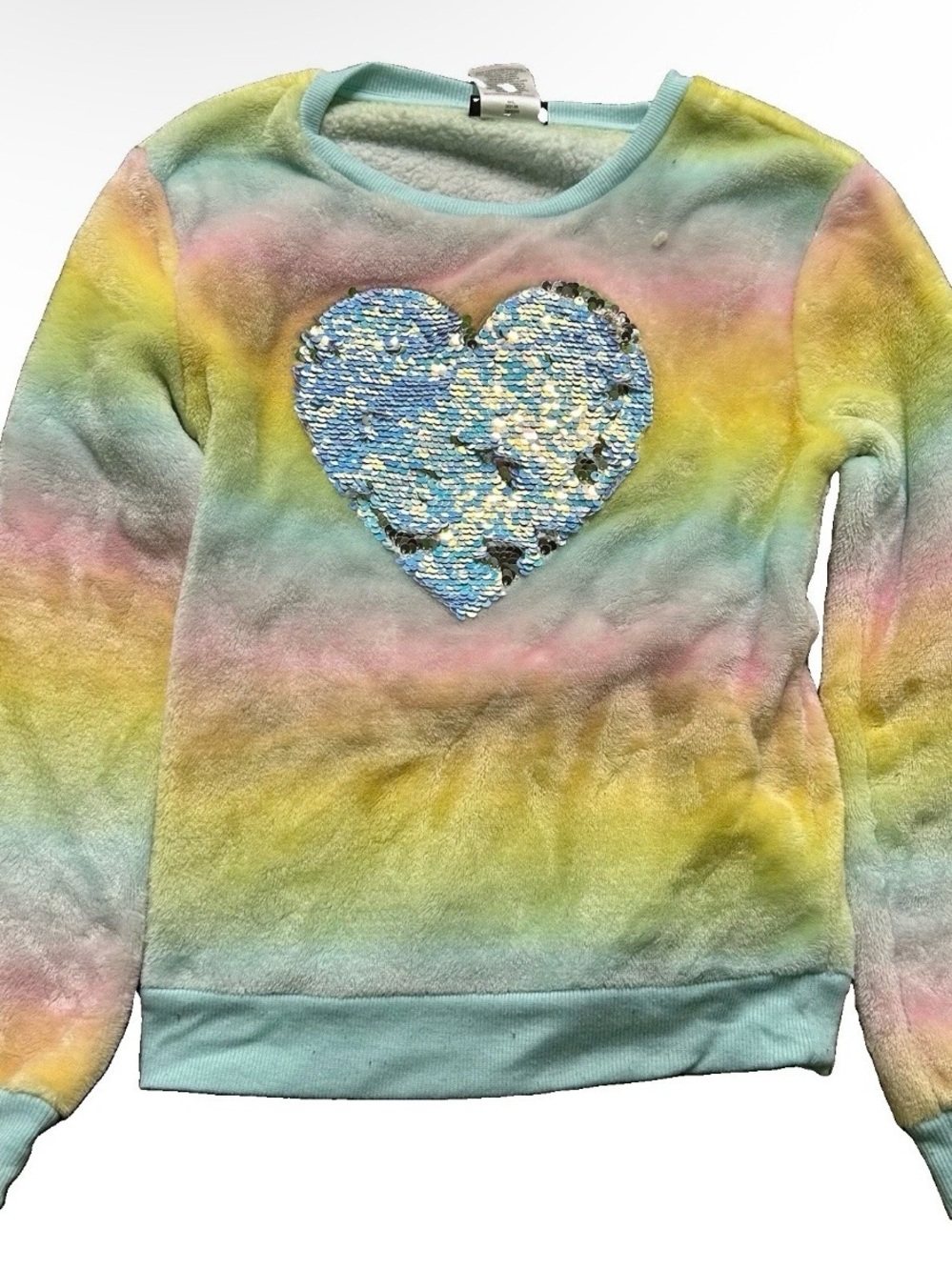Girls Kidtopia Rainbow Sweatshirt Sequin Heart Size 10